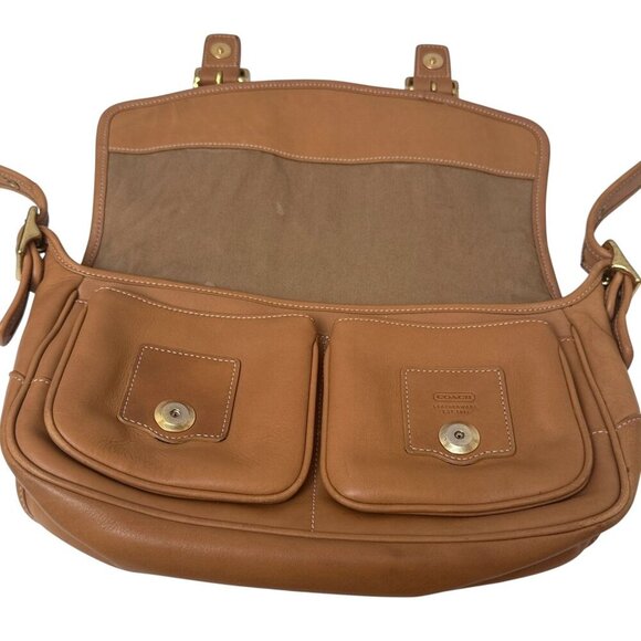COACH Legacy Field Tan Handbag Leather Shoulder Messenger Crossbody Bag 9128 - Picture 4 of 16